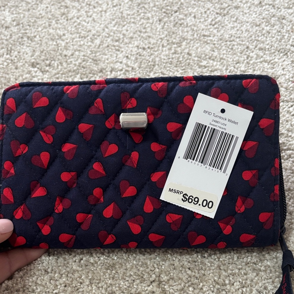 Vera Bradley Red Heart Patterned Wallet